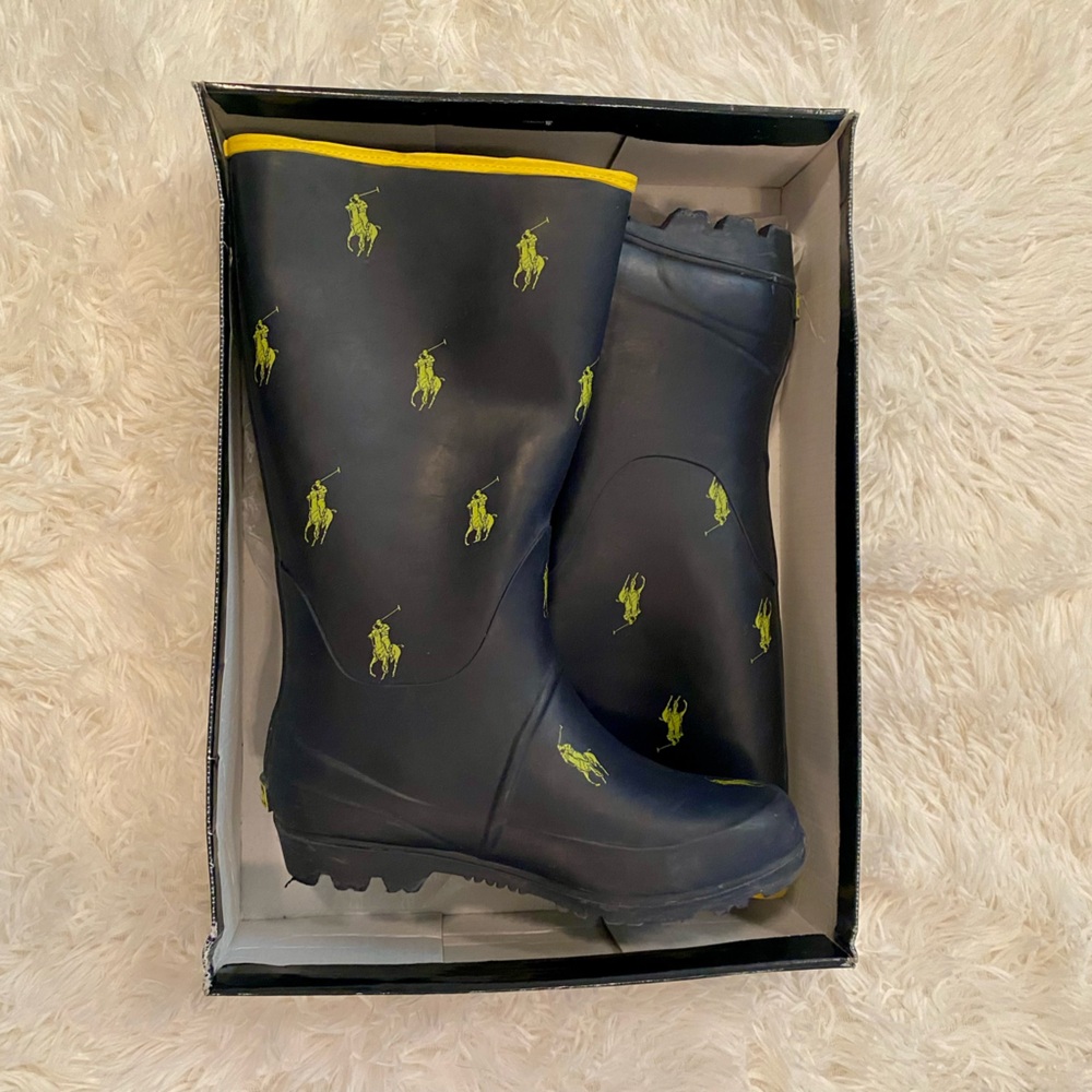 Polo Ralph Lauren Navy/Yellow Rain Boots